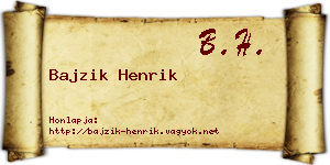 Bajzik Henrik névjegykártya